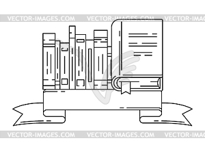 With book. Image for education and school - stock vector clipart