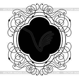 Line curl frame. Modern decorative linear background - vector clipart