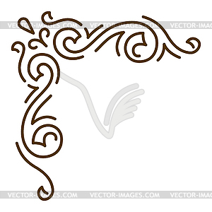 Line curl corner. Modern decorative linear element - royalty-free vector clipart
