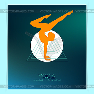 Woman doing yoga asanas, flyers - vector clip art