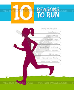 10 top reasons to run - vector image