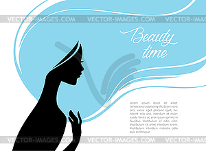 Beautiful and young woman - vector clipart