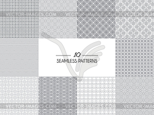 Set of geometric seamless patterns - vector image