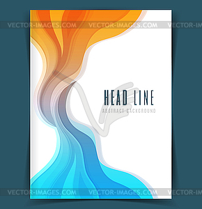 Colored waves design template - vector image