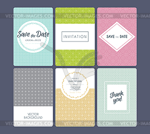 Wedding invitation cards set - vector image