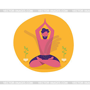 Yoga man - vector image