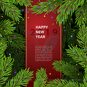 Background with Christmas tree branches - vector clipart