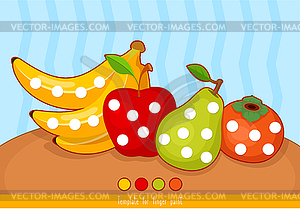 Template for finger paint. Printable for - vector clip art