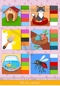 Educational children game. Toddlers activity - vector clip art