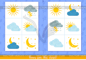 Memory Game for Kids. Find difference. Educational - vector clip art