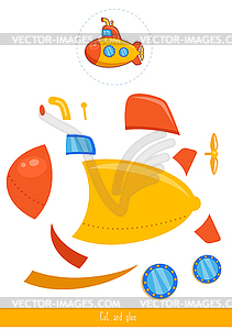 Cut and glue game - vector clipart