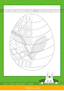 Easter handwriting practice - vector image
