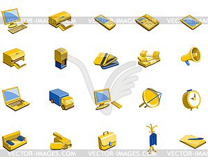 Icons on theme office - vector clipart