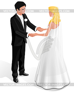 Newlyweds - color vector clipart
