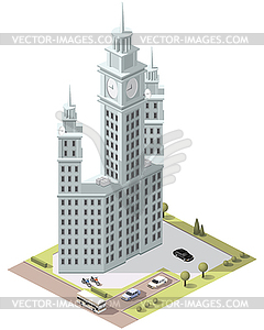 Set tiles buildings - vector image