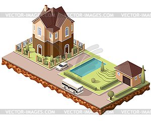 Tiles cottage - vector clipart