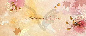 Watercolor Autumn Banner - vector clip art