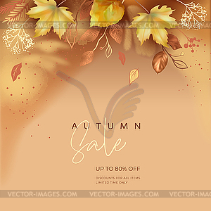 Abstract Watercolor Sale Autumn Banner - vector clipart