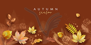 Abstract Watercolor Autumn Banner - vector clip art