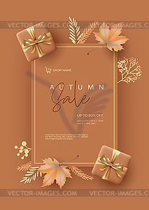 Autumn Sale Poster - vector image