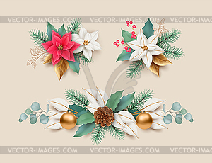 Merry Christmas and Happy New Year garland - vector clipart