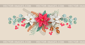 Merry Christmas and Happy New Year garland - vector image