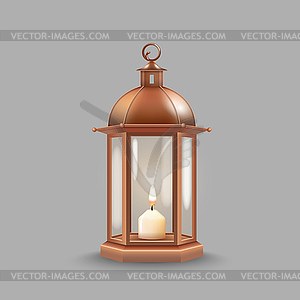 Vintage copper lantern - vector EPS clipart