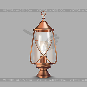 Vintage copper lantern - vector clipart