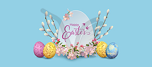 Happy Easter banner - vector clipart