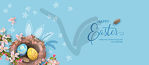 Happy Easter banner - vector image