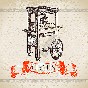 Sketch circus and amusement . Vint - stock vector clipart