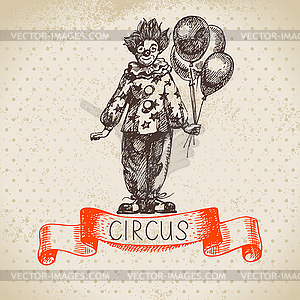 Sketch circus and amusement . Vint - vector clip art