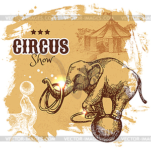 Sketch circus and amusement . Carn - color vector clipart