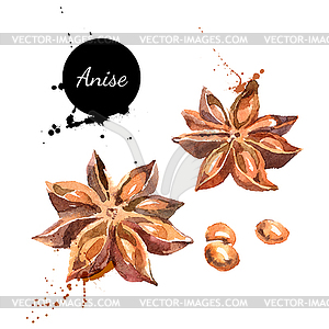 Kitchen herbs and spices banner. . Watercolor - vector image