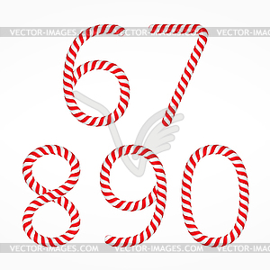 Candy Canes Numbers - vector clip art