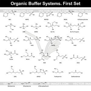 Organic buffer agents - vector clip art