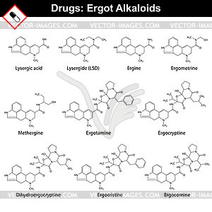 Ergot alkaloids and their synthetic and - vector EPS clipart