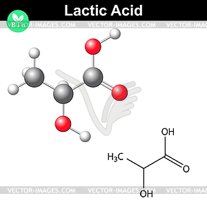 Lactic acid molecule - vector image