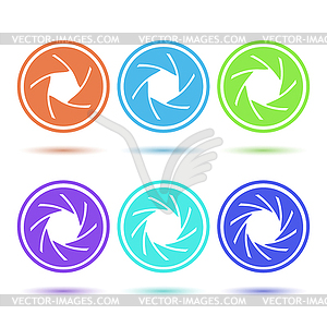 Colored aperture icons - vector image