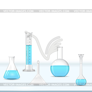 Lab glassware table - vector EPS clipart