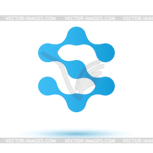 S letter, molecule logo - vector image