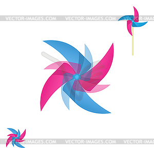 Pinwheel rotating logo - vector clip art