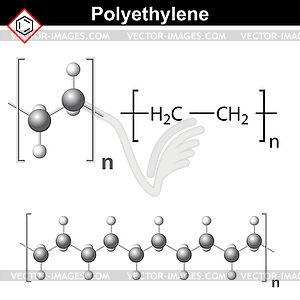 Polyethylene molecule - vector clip art