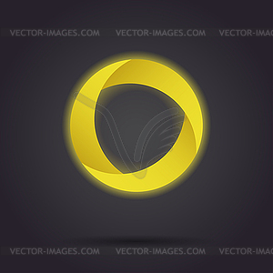 Золотой значок круг сегментированный - изображение в векторе