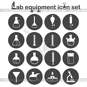 Lab equipment icon set - vector clipart
