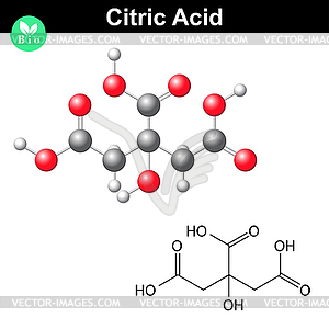 Citric acid molecule - vector clip art