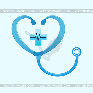 Medical phonendoscope sign - vector clip art