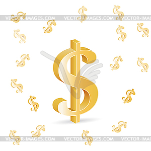 3D U.S. dollar sign - vector image