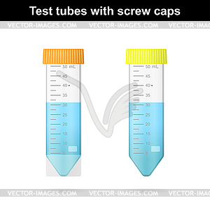 Пробирки с винтовой крышкой - изображение векторного клипарта