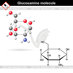 Glucosamine molecule structure - vector image